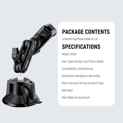 NEEWER Phone Holder for Your Car, 360° Rotating Vacuum Suction Cup Metal Cell - Image 8