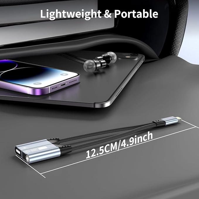 Magnetic Lightning to 3.5mm Headphone Jack Adapter, 2 in 1 iPhone Headphone - Image 8