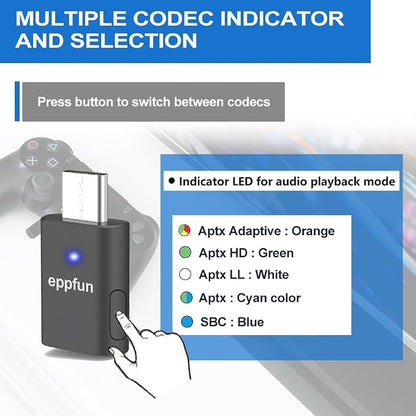 USB C Bluetooth Adapter for ps5/PS4, Dual Connection Wireless Audio Adapter Low - Image 3