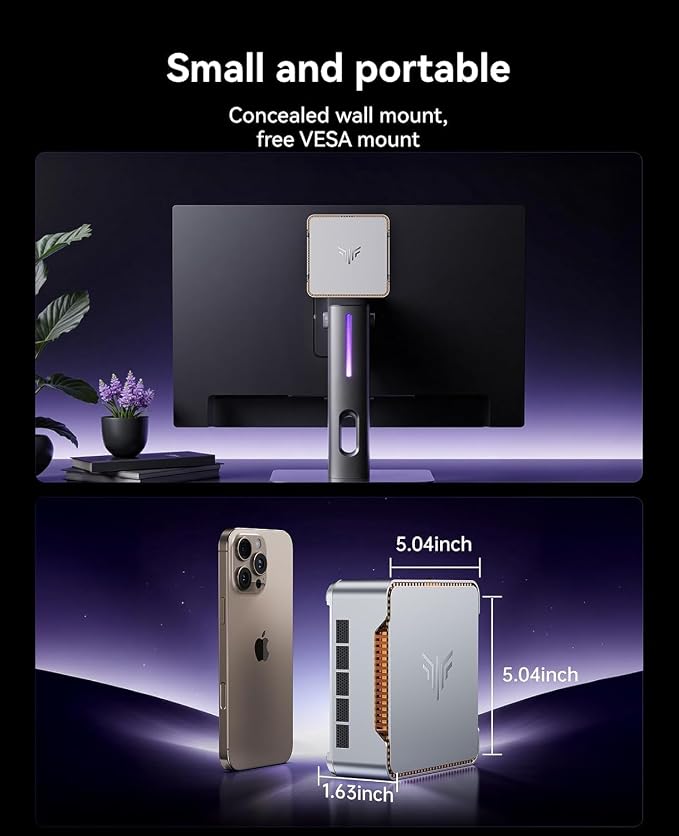 KAMRUI Hyper H2 Mini Gaming PC, in-tel Core i9-11900H 32GB RAM 1TB SSD Mini - Image 8