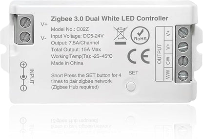 ZigBee 3.0 LED Controller C02Z CCT Dual White LED Strip Bulb Dimmer Compatible by TUNICHX