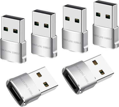 USB to USB C Adapter 6 packs for iPhone Fast Charging, Transfer and Type C OTG by Unknown