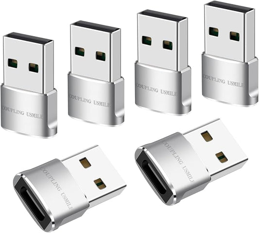 USB to USB C Adapter 6 packs for iPhone Fast Charging, Transfer and Type C OTG by Unknown