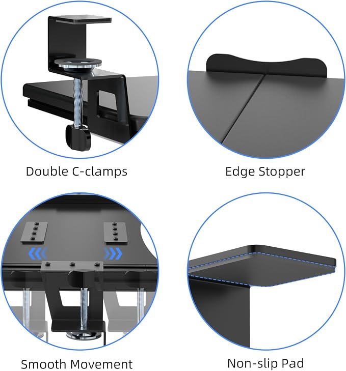 suptek Large Keyboard Tray Under Desk Pull Out - Image 8
