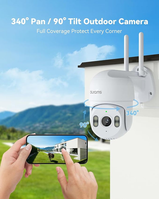 blurams 2Pack Security Cameras Outdoor Wired, 2K 360° PTZ Outdoor Security - Image 2