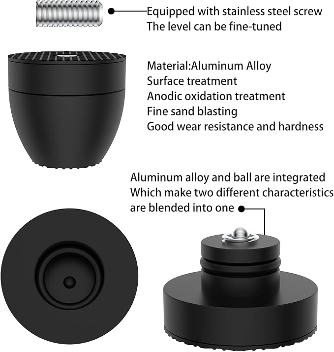 Audiocrast 4X HiFi Speaker Spikes Stand Feet Pads 30x33mm Isolation Feet - Image 2