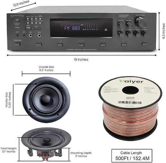 Vaiyer Home Audio System Kit, 6-Channel 6000 Watts Amplifier - Image 2