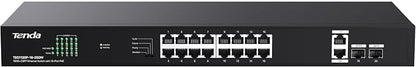 Tenda 20 Port Gigabit PoE Switch | Rackmount PoE Ethernet Switch | 16*PoE+ Port by Tenda