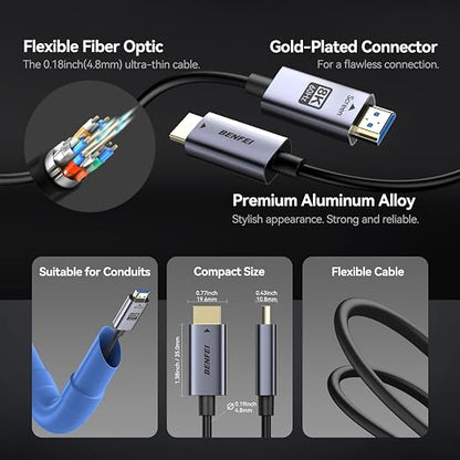 BENFEI 8K HDMI 2.1 Fiber Optic Cable 100 Feet - Image 3