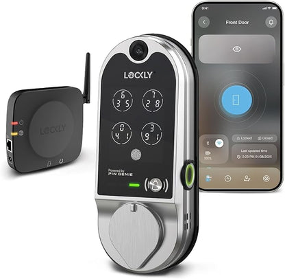 Lockly Vision Smart Lock with Camera, Video Doorbell Keyless Entry Door Lock by Amazon+Renewed
