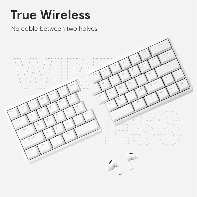 Lite: Wireless Ergonomic Split Mechanical Keyboard Hot Swappable, Compact 60% - Image 2