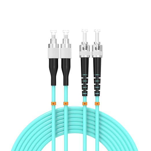 OM3 FC/UPC to ST/UPC Fiber Patch Cable 20Meters 65ft 10BG Multimode Duplex by Buacoz
