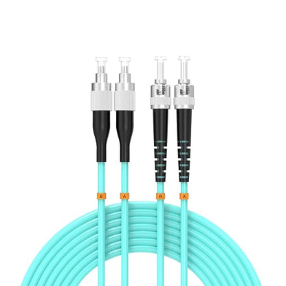 OM3 FC/UPC to ST/UPC Fiber Patch Cable 3Meters 10ft 10BG Multimode Duplex by Buacoz