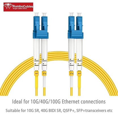 10m OS2 LC to LC Single Mode Fiber Patch Cables, Options 0.2m~305m, SM - Image 2