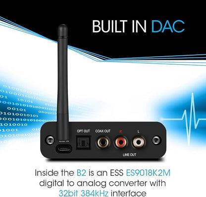 B2 aptX HD, LDAC Hi-Fi Bluetooth 5.1 Audio Receiver, Analog Stereo RCA Output - Image 5