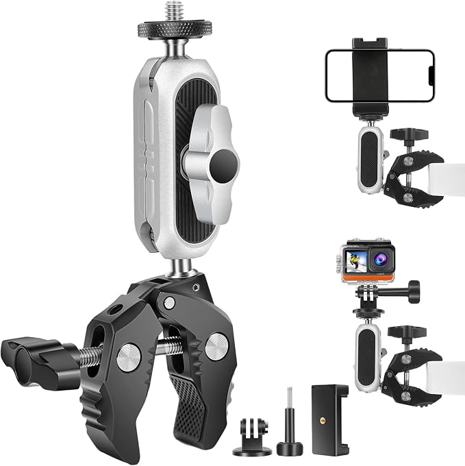 Aluminum Alloy Camera Mounts Clamp Mount Bicycle Handlebar Adapter Mount by Kalofaye