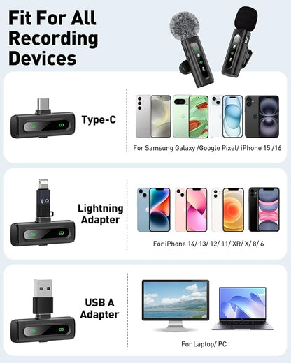 USB C Lavalier Microphone Wireless Mini Mic - Image 5