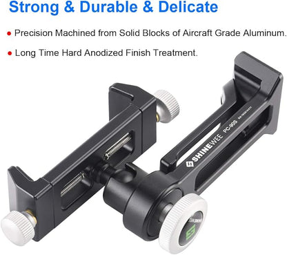 Metal Phone Tripod Mount Adapter, Arca Dovetail and 1/4" Screw Mount, - Image 2