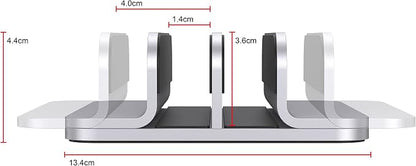 Double Aluminum Laptop Vertical Stand Organizer, Sturdy Notebook Computer - Image 2