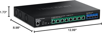 TRENDnet 12-Port 10G PoE++ Web Smart Switch, TPE-7124SBF, 720W PoE Power Budget - Image 7