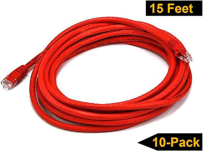 iMBAPrice 50 Feet Long Red Cat5e RJ45 Computer Network Ethernet Patch Cable - Image 6