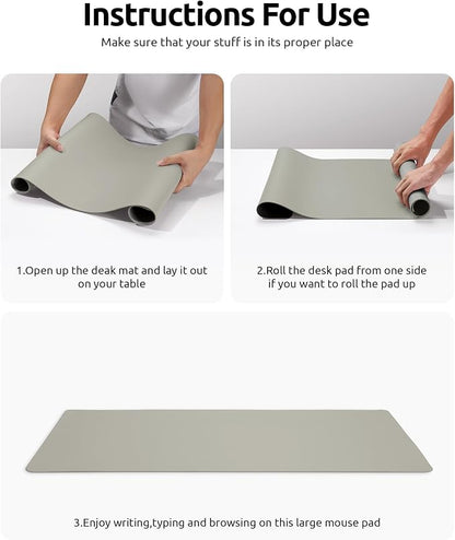 YSAGi Leather Desk Protector, Office Mat, Large Mouse Mat, Non-Slip PU Leather - Image 9