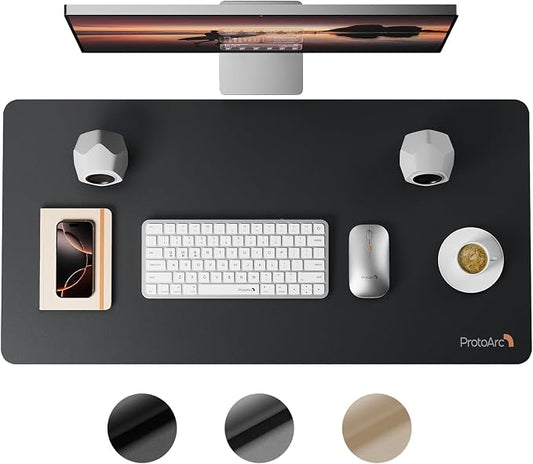 ProtoArc Leather Desk Mat, Large Mouse Pad- 31.5×15.8 inch, Non-Slip PU Leather by ProtoArc