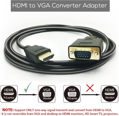 HDMI to VGA Cable, 1080P HDMI Male to VGA Male M/M Video Converter Cord VGA - Image 3