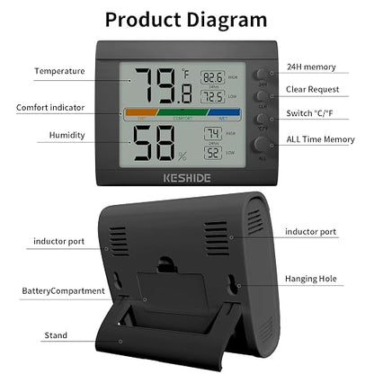 Hygrometer Thermometer Gauge Mini Digital, Monitor Indoor Outdoor Humidity - Image 5