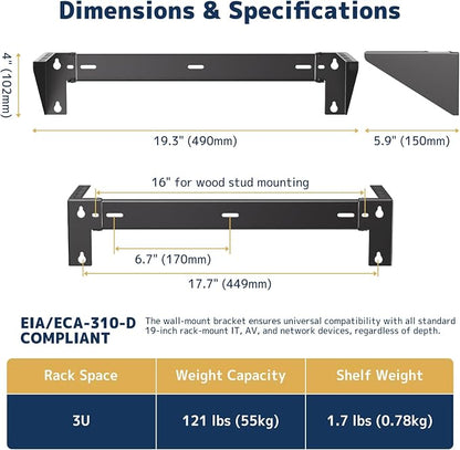 3U Vertical Wall Mount Rack - Image 4