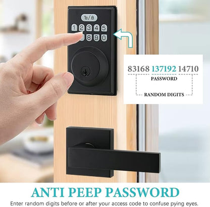 Keyless Entry Door Lock with 2 Handles, Electronic Keypad Deadbolt Front Door - Image 4