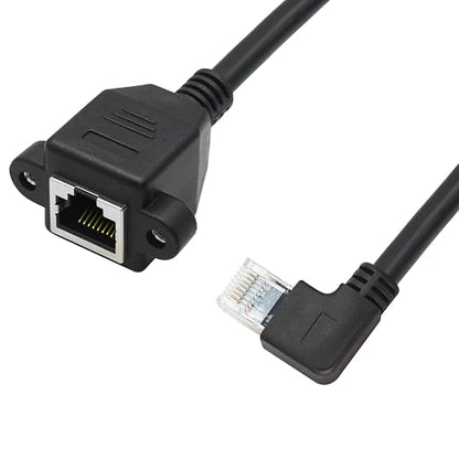 2Pcs 90 Degree Cat6 Ethernet Extension Cable 1FT, Right Angled RJ45 Male to - Image 3