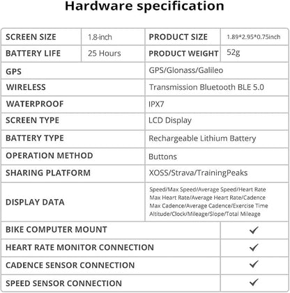 XOSS G+ GPS Bike Computer, Wireless Bicycle Speedometer Odometer - Image 9