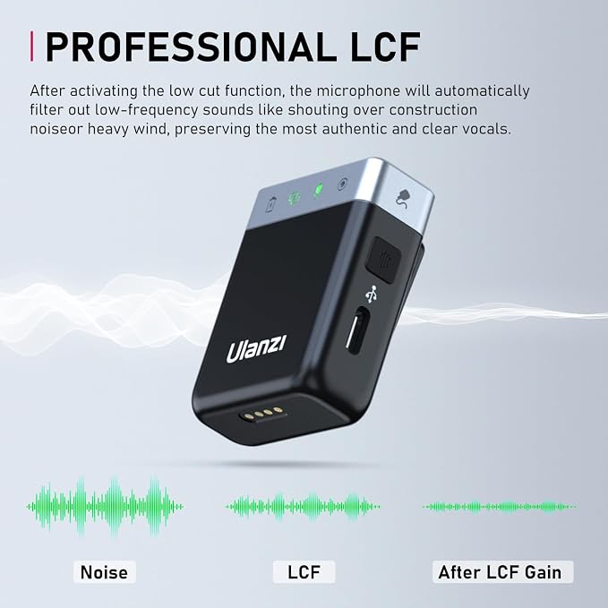 ULANZI AM18 Wireless Lavalier Microphone, Compact Mini Lapel Mic - Image 2