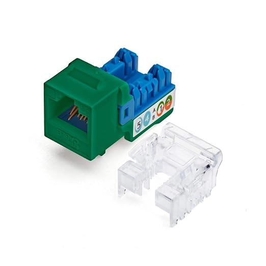 trueCABLE Cat5e Keystone Jack, Unshielded, 90 Degree Punch-Down, PoE++ 100W by trueCABLE