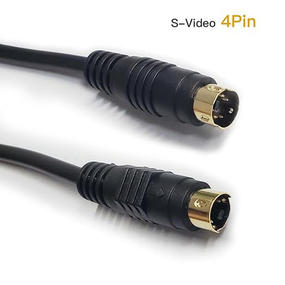 S Video Cable, S-Video Cable 4 pin Connector Male to Male Gold Plated Compatible - Image 3