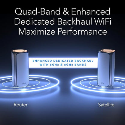 NETGEAR Orbi 970 Series Quad-Band WiFi 7 Mesh Network System, Router + 2 - Image 4
