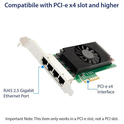 Quad 2.5 Gigabit Ethernet PCI-E Network Expansion Card RJ45 LAN Adapter Low - Image 6