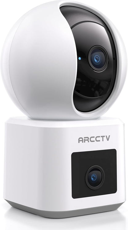 ARCCTV Dual Lens Indoor Security Camera, 2.5K WiFi 6 Pet Camera by ARCCTVSecurity