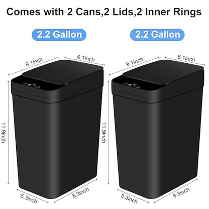 Anborry Bathroom Automatic Trash Can 2 Pack 2.2 Gallon Touchless Motion Sensor - Image 5