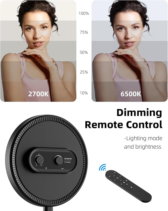 Weilisi Ring Light with 72" Tripod Stand and Phone Holder, 6500K Full-Screen - Image 5