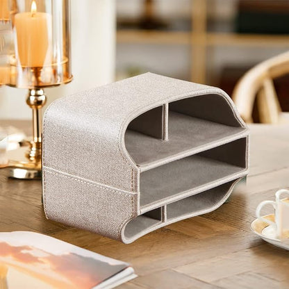 Fanousy 360° Rotating Remote Control Holder, PU Leather TV Remote Caddy - Image 3