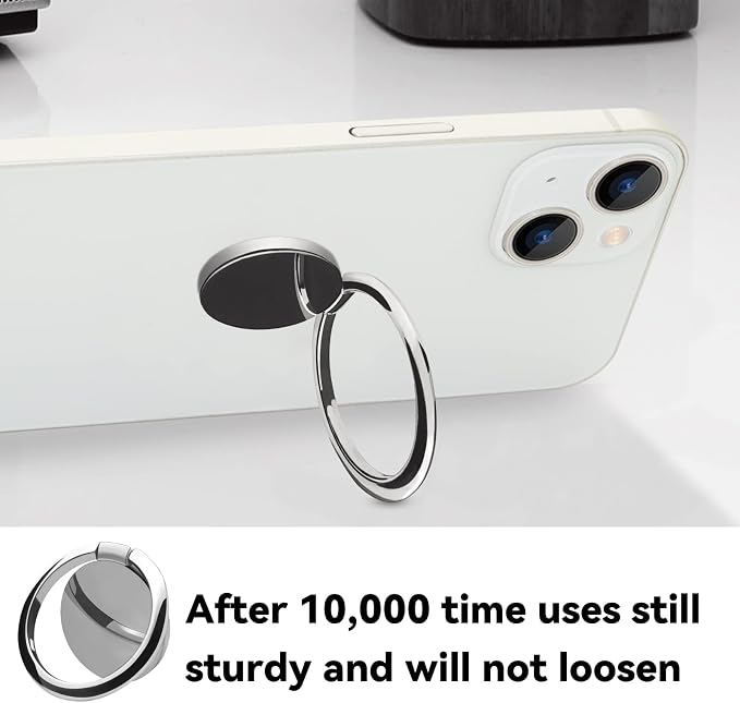 Metal Cell Phone Ring Holder Finger Ring Stand, 360 Degree Rotation Ring - Image 3