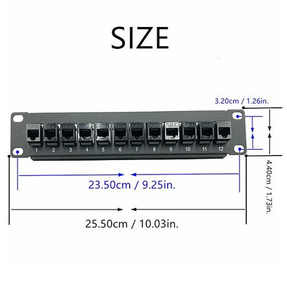 Yankok [CAT5 12 Port Feed Through Patch Panel 10in. 1U - Image 3