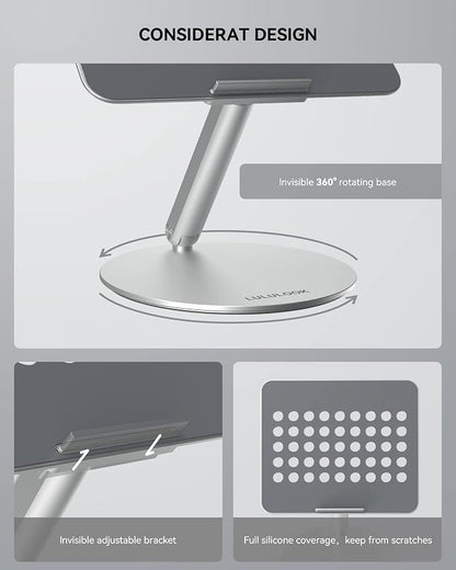 LULULOOK Laptop Stand for Desk 2025, 360 Rotating Adjustable Laptop Riser - Image 5