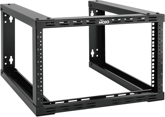 Tecmojo 6U Fixed Wall Mount Network Rack 15.8inch Depth Open Frame by Tecmojo