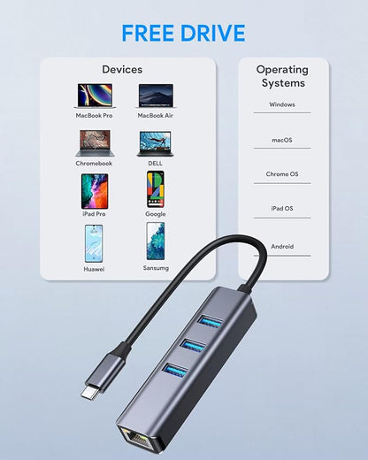 USB C to Ethernet Adapter, Vilcome RJ45 to USB C Thunderbolt 3/Type-C Gigabit - Image 5