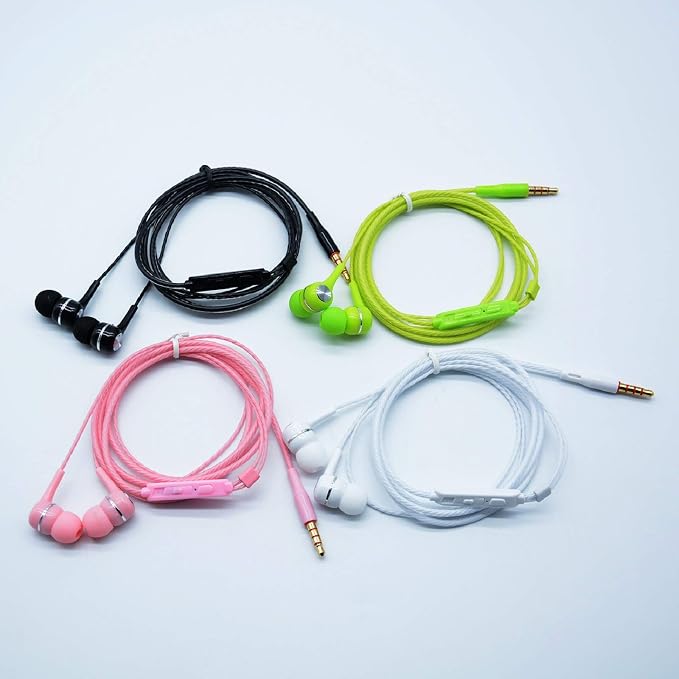 YNR 4 Pairs Wired Earbuds with Microphone & Volume Control, in Ear Earphones - Image 6