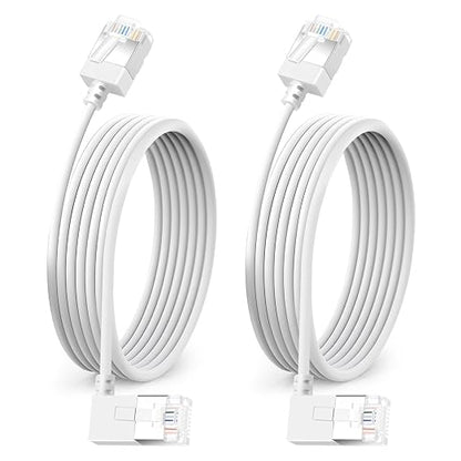 Ultra Thin Cat 6A Ethernet Cable 90° Degree Right Angled 15 Feet 2Pack by DUTEVOLNS