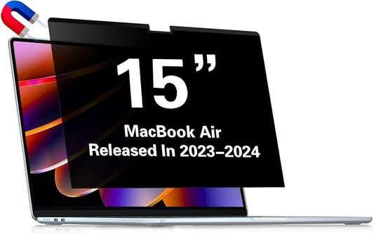 Privacy Screen for Macbook Air 15 inch, MagicSuction Removable Anti Glare Blue by LUSADESIGN